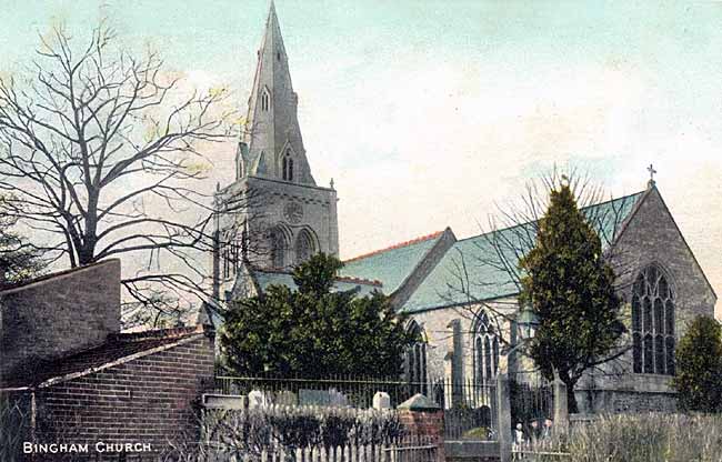 Bingham parish church, c.1905.