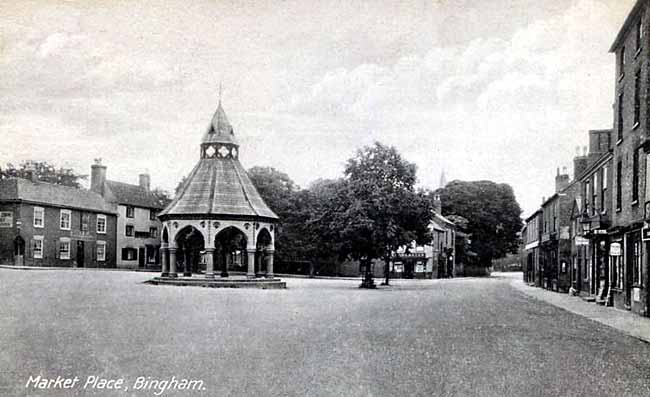 The market place in Bingham, c.1905.