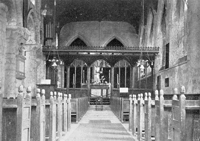 Interior of Blyth church, south aisle, looking east.