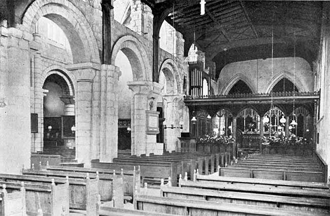 Interior of Blyth church from the south aisle looking north-east.