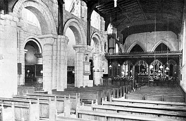 Interior of Blyth church from the south aisle, looking north-east.