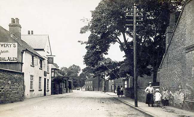 Main Street, Calverton, in the 1920s. 