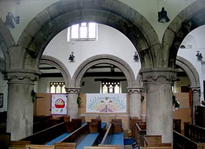 Interior of the nave of Carlton-in-Lindrick church in 2005. 
