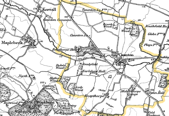 Caunton parish in the 1880s.