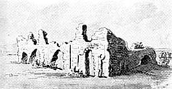 The ruins of Clipstone Palace as recorded by Samuel Hieronymus Grimm in 1775.