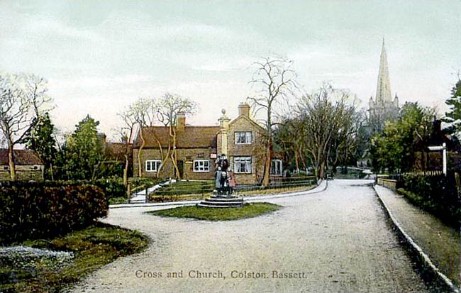 The old cross at the junction of Hall Lane, School Lane and Church Lane, Colston Bassett, c.1905. 