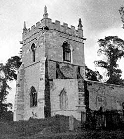 Tower of old church in 1942.