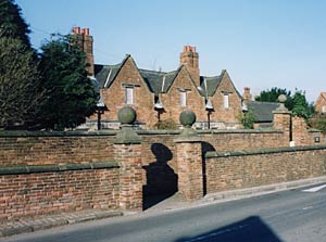 The Willoughby Almshouses, Cossall, in 2003. 