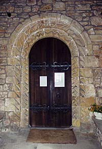 Norman doorway to St Mary's church, Norton Cuckney in 2002.