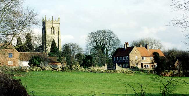 East Markham church and The Manor. 