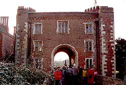The brick gatehouse at Hodsock Priory 