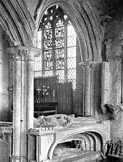 Tomb and east windows before restoration.