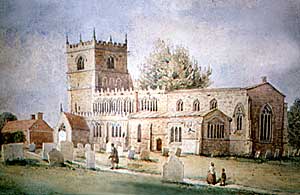 Laxton church before the restoration of 1861.