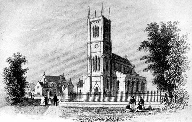 The parish church in 1843. 