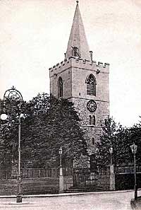 The Norman tower of St Peter's church, Mansfield 