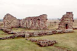 Thirteenth century arcading in the Refectory at Mattersey Priory 