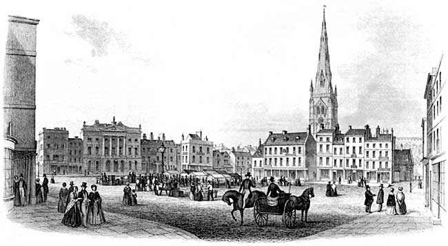 Newark market place in the mid-19th century.
