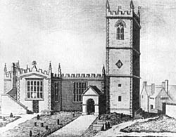 Fig. 5. Deering's view of St. Nicholas Church from the north, published in 1751, and showing the church before the addition of the north aisle in 1783.