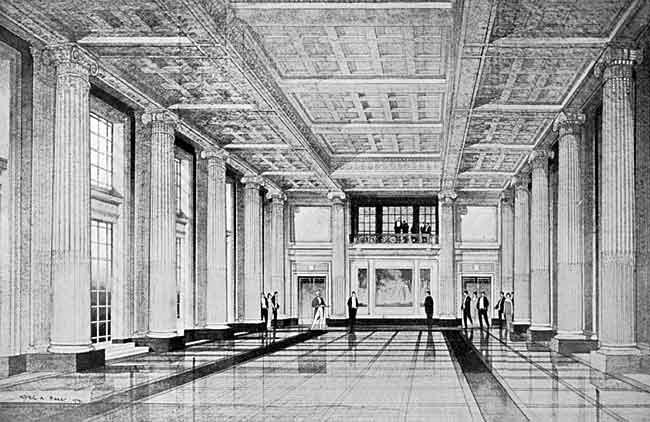 The new Exchange building: reception hall.