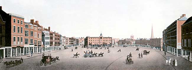 The Market Place in the early 19th century.