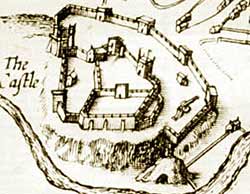 Nottingham Castle as depicted on John Speed's map of Nottingham, 1615.