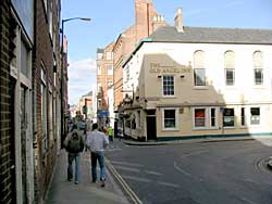 The Old Angel Inn on the corner of Stoney Gate and Woolpack Lane (A Nicholson, 2004).