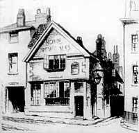 The Old Postern Gate pub in the early 20th century.