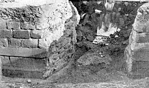 The old town wall cut through at the top of Market Street in 1866.