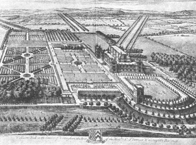 Wollaton Hall from the drawing by Leonard Knyf, engraved by Kip.