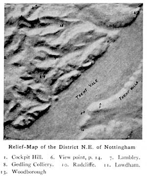 Relief map of the district N.E. of Nottingham
