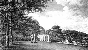 Papplewick Hall and grounds in the late 18th century.