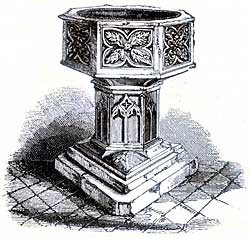 The font in St Swithun's church