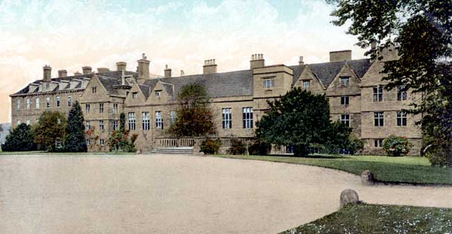 The west front of Rufford Abbey, c.1905, showing the north wing (dating from the 1680s), which was demolished in the mid-1950s.
