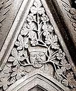 The 'Green Man' in Southwell Minster chapter house.