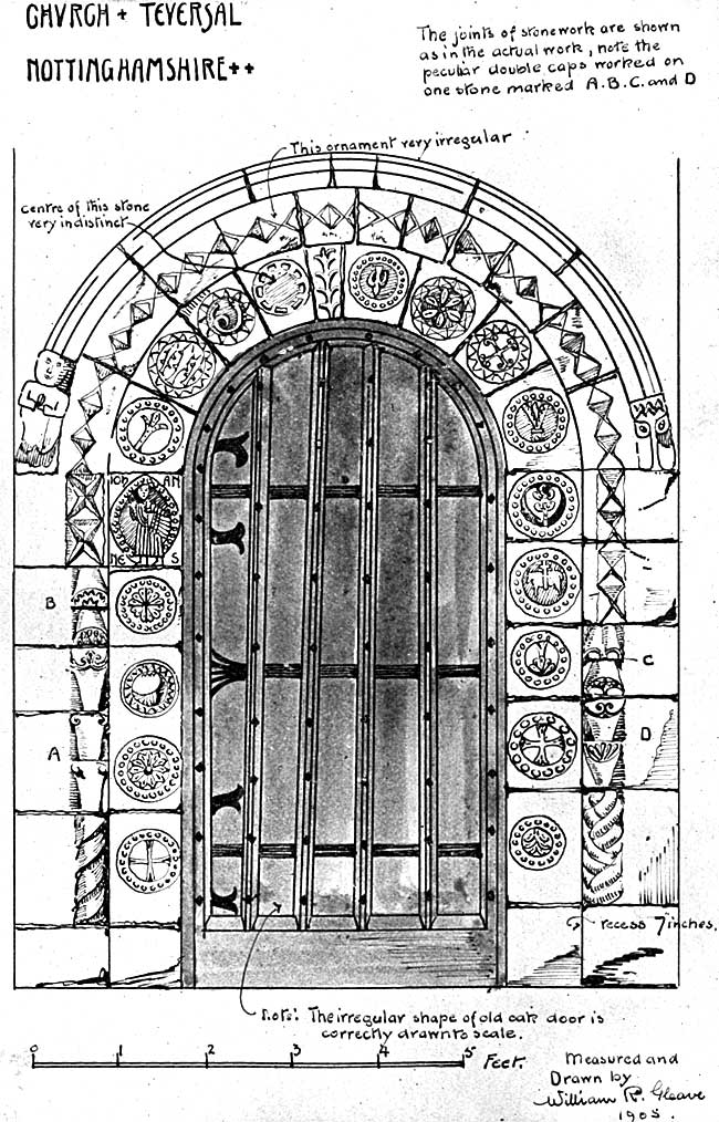 South doorway at Teversall church