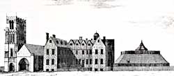Thurgarton Priory in the early 18th century as drawn by Samuel Buck (1726). 