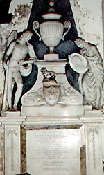 Monument to D'Arcy Burnell who died 1774.
