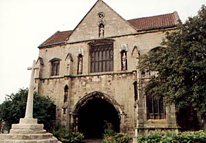 Worksop Priory gatehouse in 1998. 