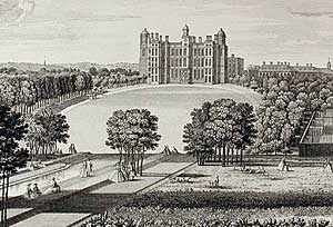 The Elizabethan Worksop Manor as seen in the 18th century.